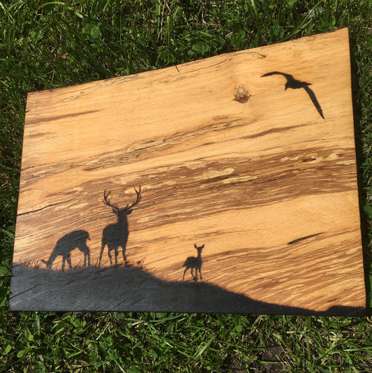 Stag and does wall decor